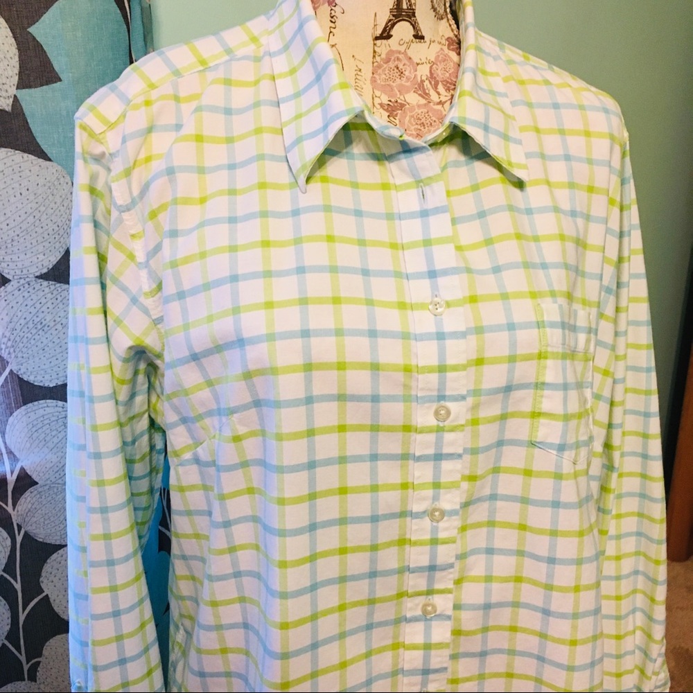 Lands End plaid button down - 16/18